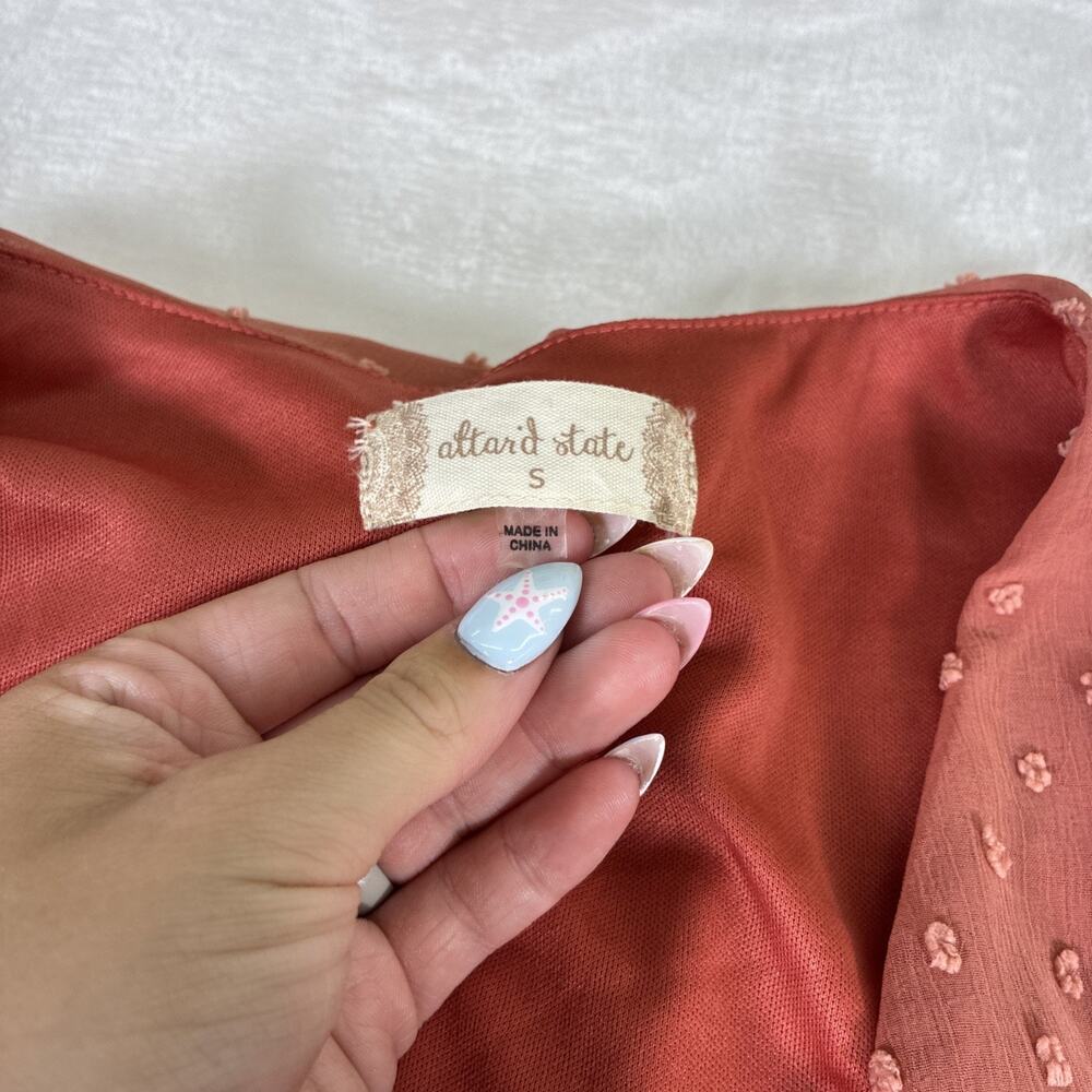 NWT Altar’d State Small Terracotta Smocked Mini Dress Benefits Charity - Picture 8 of 11